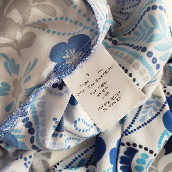 UA Butter-soft Stretch Floral Scrub Top + 2 Scrub Pants Bundle Ceil Blue Black S - Picture 9 of 13